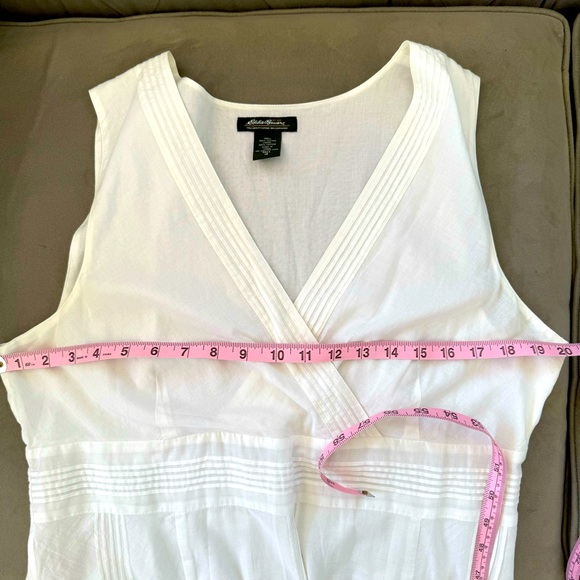 Eddie Bauer white sleeveless cotton v-neck midi dress, size 16 Tall - Picture 6 of 8
